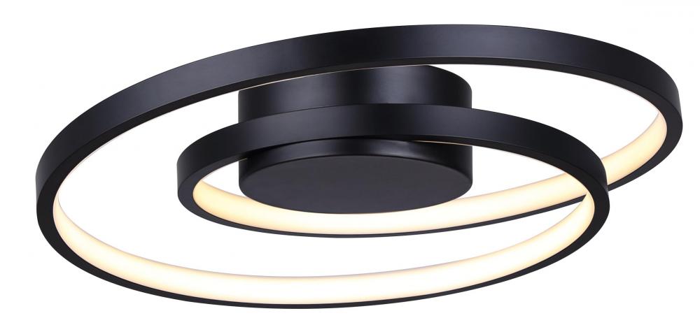 Livana 16 in. 1 Light Integrated LED Matte Black Modern Flush Mount