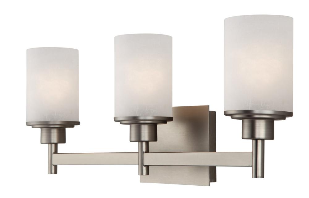 Lyndi 3 Light Vanity, Nickel Finish