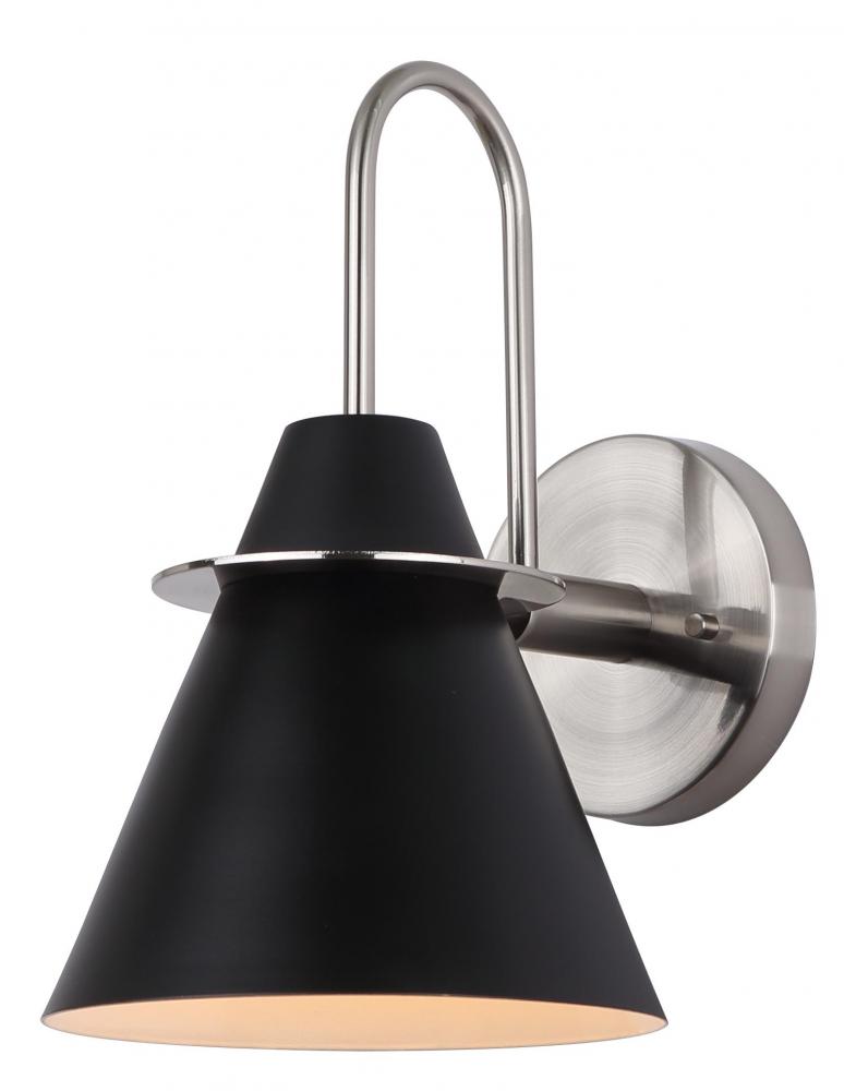 Talia 1 Light Vanity, Black Finish