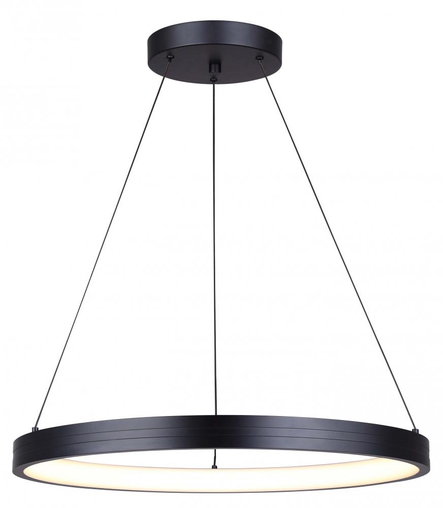 EVINA 1 Light Black Modern Chandelier with Integrated LED for Dining Rooms and Living Rooms