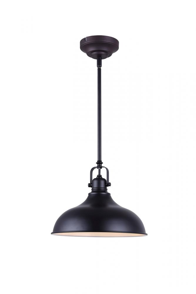 Sussex 1 Light Pendant, Black Finish