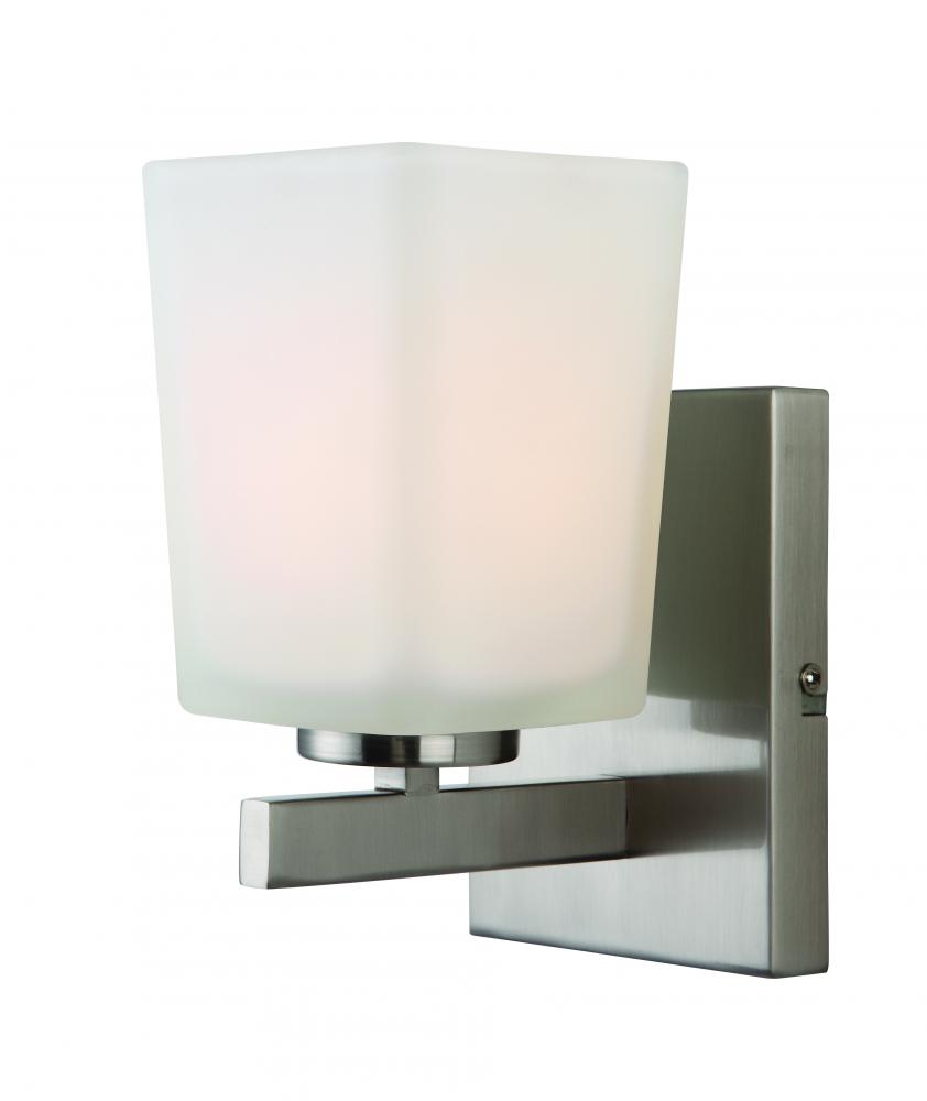 Hartley 1 Light Vanity, Nickel Finish