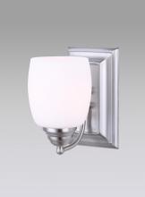 Canarm IVL259A01BPT - Griffin, IVL259A01 BPT -G-, 1 Light Vanity, Flat Opal Glass, 100 W Type A, 4 5/8 IN W x 8 IN H x 7 .