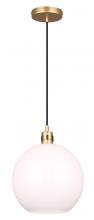 Canarm IPL1169A01GDP - MONROE 60-Watt 1 Light Gold Mid Century Modern Pendant with White Glass Shade