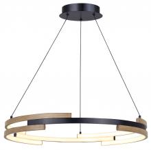 Canarm LCH283A24BKB - AZRIA 6 Light Matte Black Mid Century Modern Chandelier with Integrated LED for Dining Rooms and Liv