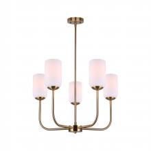 Canarm ICH1130A05GD - Novalee 5 Light Gold Modern Chandelier for Dining Rooms and Living Rooms