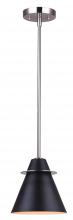 Canarm IPL1076A01BKN - TALIA, IPL1076A01BKN -G-, BN + MBK Color, 1 Lt Rod Pendant, Metal Shade, 60W Type A, 7inch W x 15.25