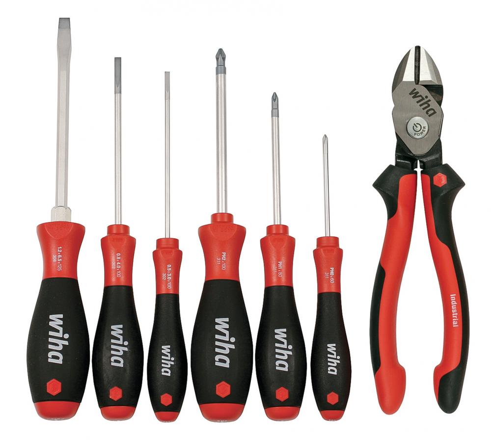 Industrial Grip BiCut  with Slotted and Phillips Screwdrivers 7 Piece Set