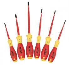 Wiha 32196 - Insulated SlimLine Slotted/Phillips/Square Screwdrivers 6 Piece Set