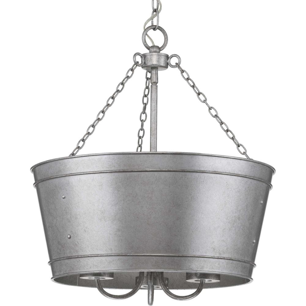 Galveston Collection Galvanized Three-Light Outdoor Pendant