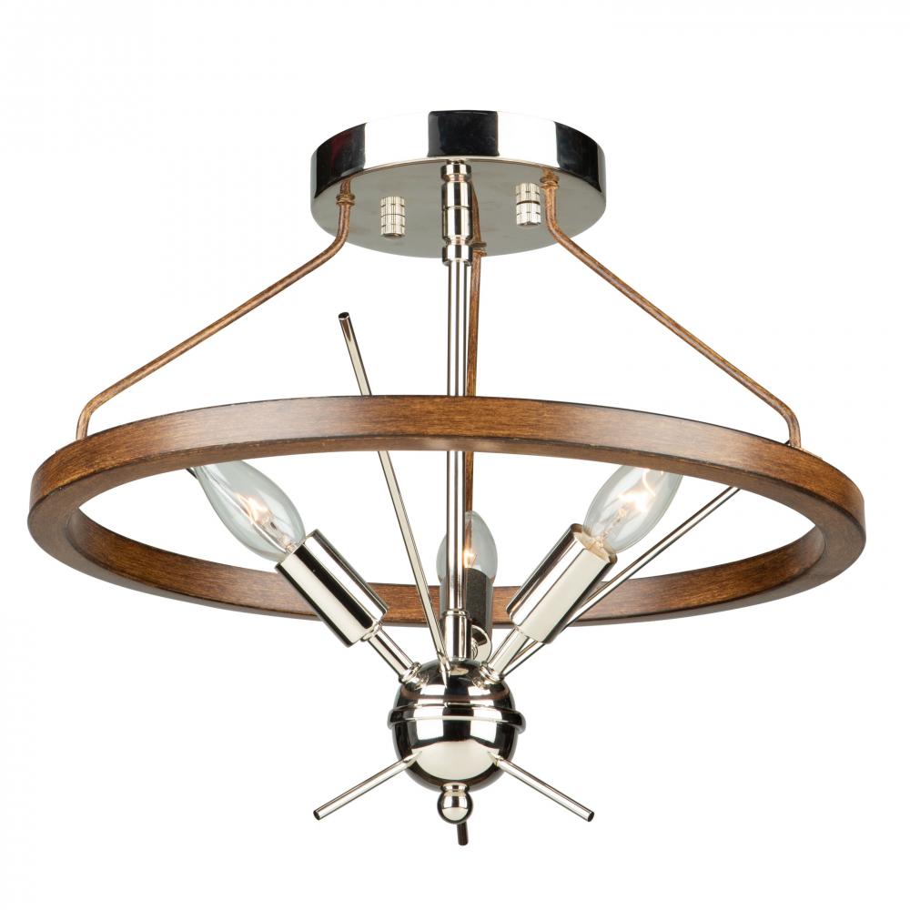 Abbey 3 Light Semi-Flush Mount