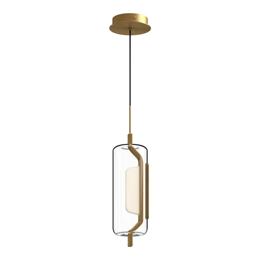 Hilo 5-in Brushed Gold LED Pendant