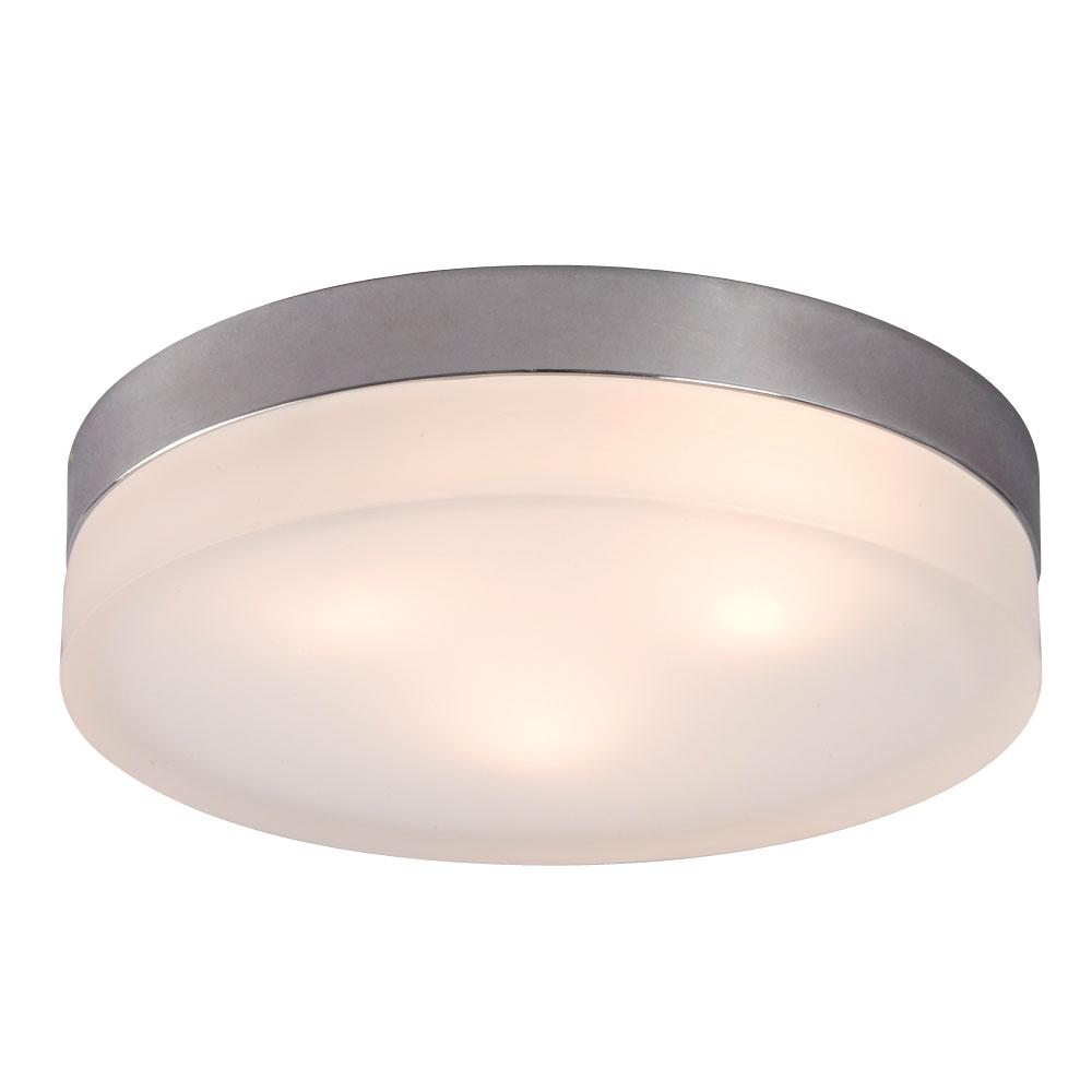 LED Flush Mount Ceiling Light - in Polished Chrome finish with Frosted Glass