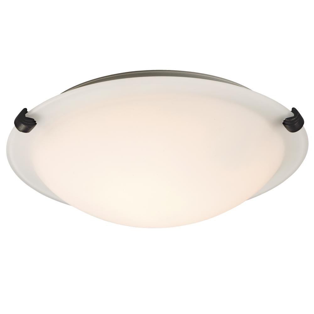 Flush Mount - Oil Rubbed Bronze w/ White Glass