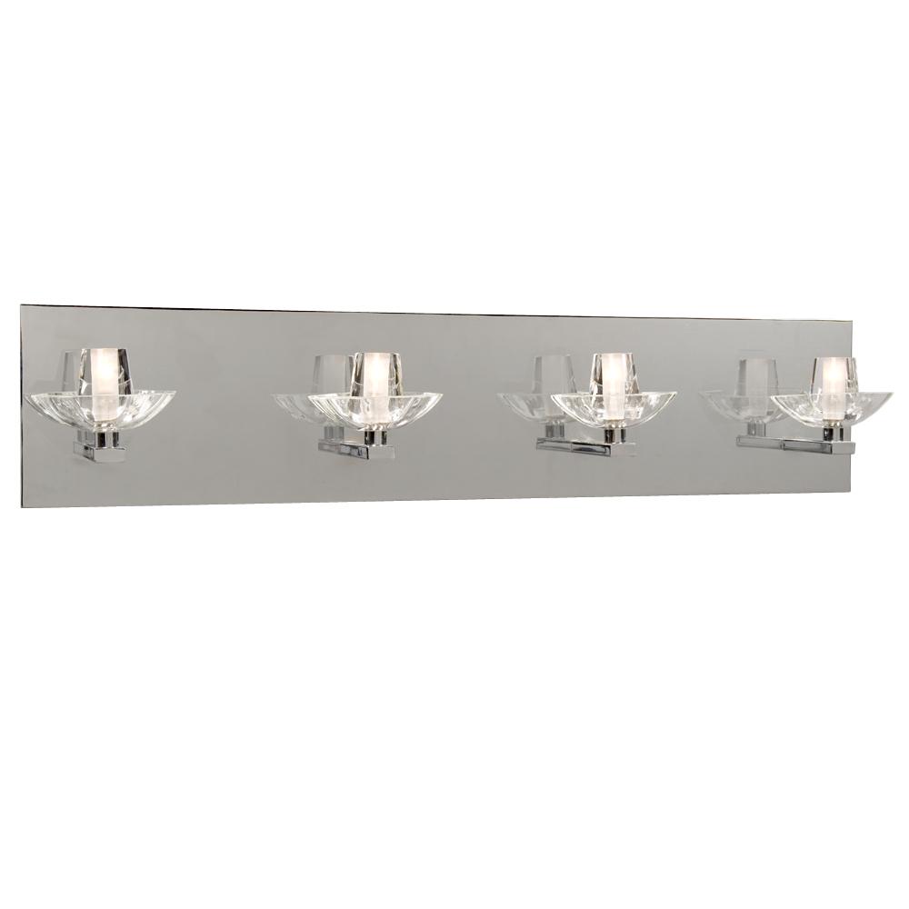 Four Light Vanity - Chrome w/ Clear Glass (inside matte)