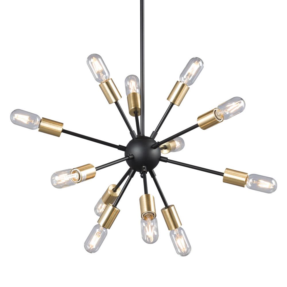 12-L Pendant BK/GD w/6", 12" & 18" Ext. Rods