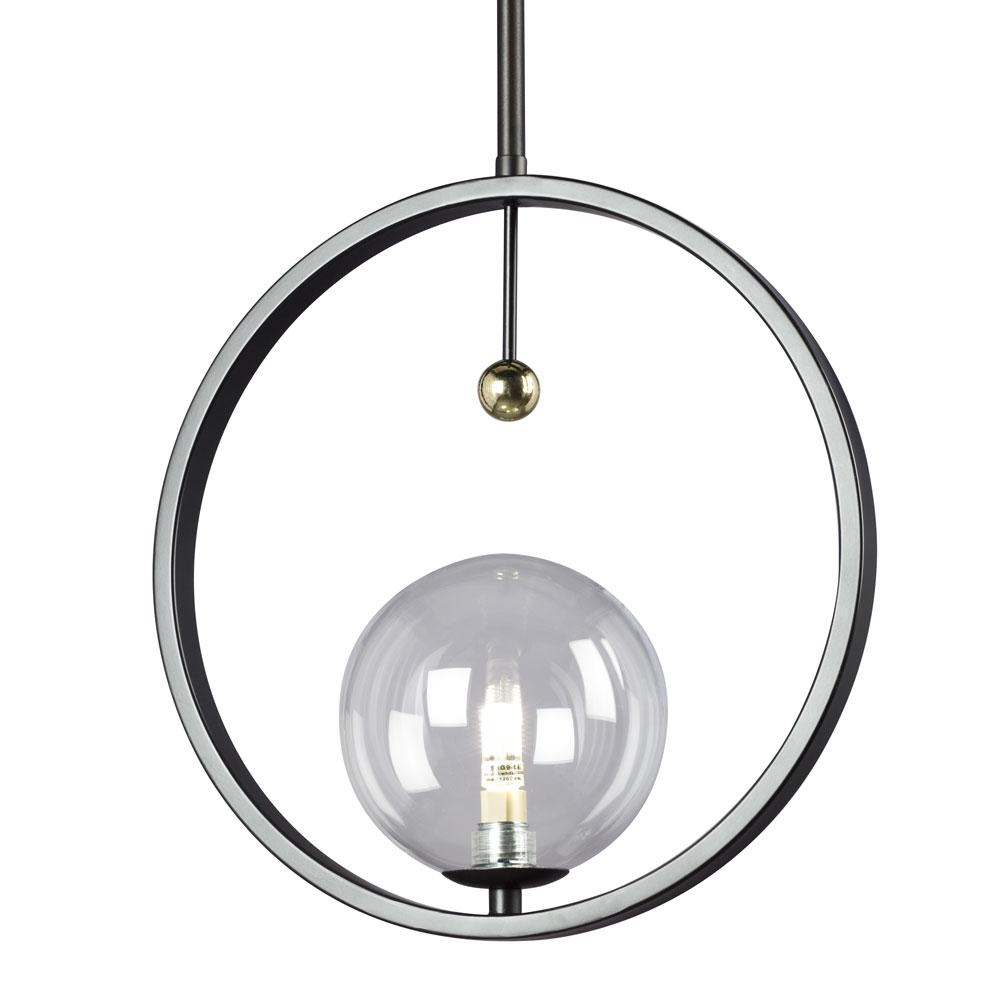 Mini Pendant BK w/6", 12" & 18" Ext. Rods