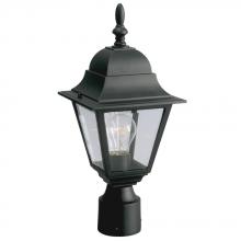 Galaxy Lighting 302023 BLK - Outdoor Cast Aluminum Post Lantern - Black w/ Clear Beveled Glass