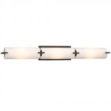 Galaxy Lighting ES710693PRB - 3-Light Bath & Vanity Light - in Painted Restoration Bronze finish with Satin White Glass