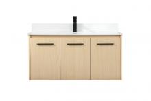 Elegant VF44540MMP-BS - 40 Inch Single Bathroom Vanity in Maple with Backsplash