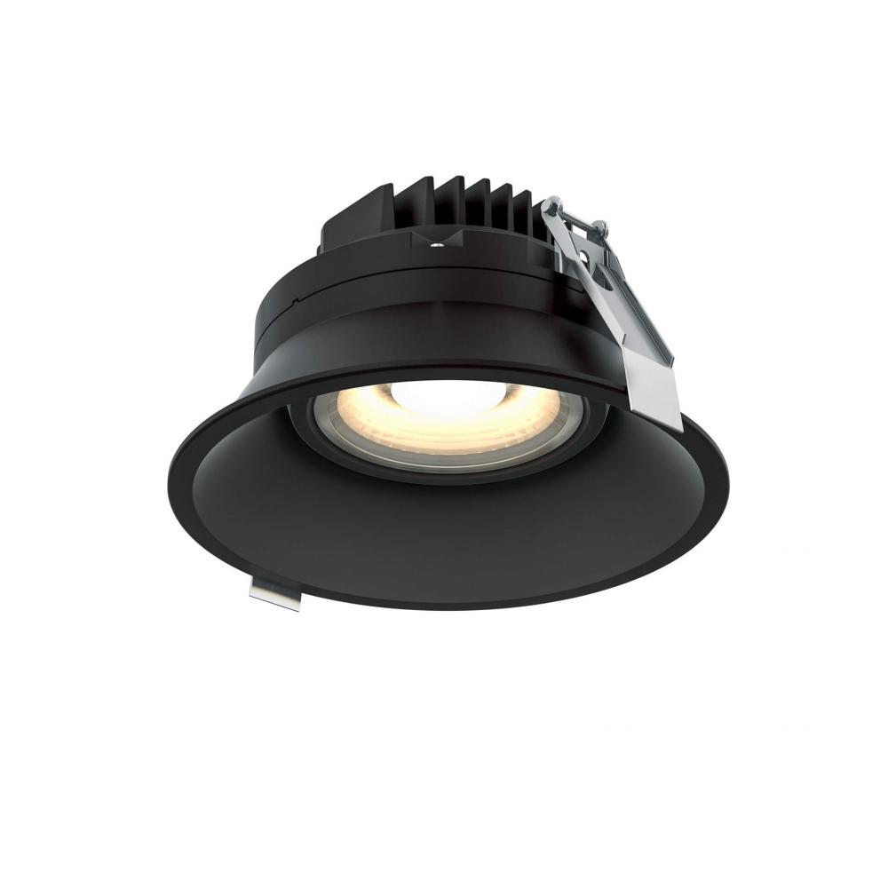 6 Inch Round Indoor/Outdoor Regressed Gimbal Down Light - universal 120V-347V, 0-10V dimming