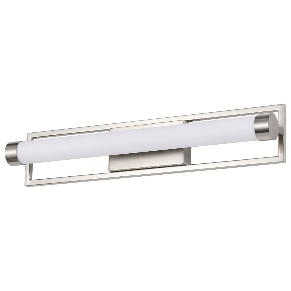 Canal Medium Vanity; LED; Brushed Nickel Finish; White Acrylic Lens