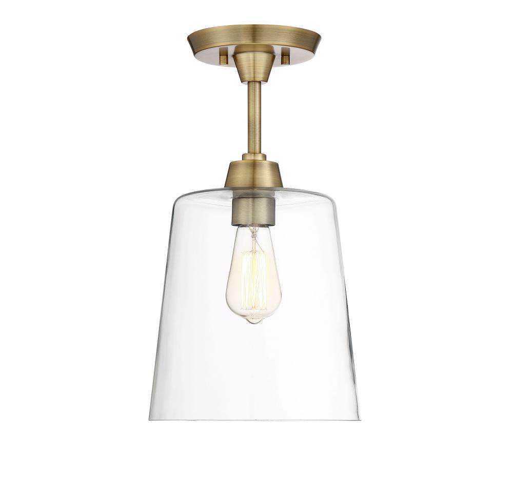 1-Light Ceiling Light in Natural Brass