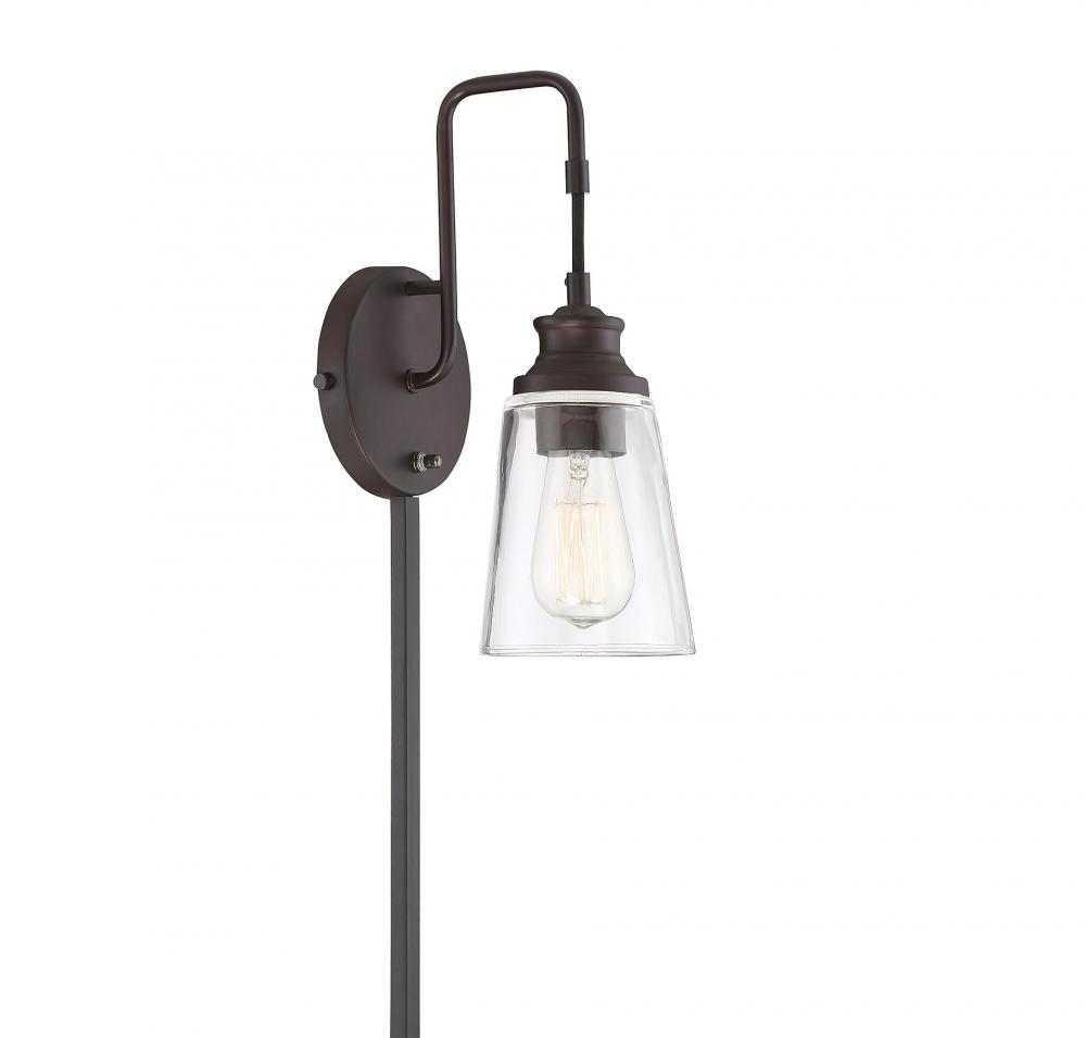 1-Light Adjustable Wall Sconce in Oil Rubbed Bronze