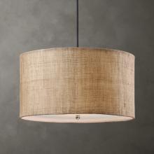  21933 - Dafina 3 Light Burlap Drum Pendant