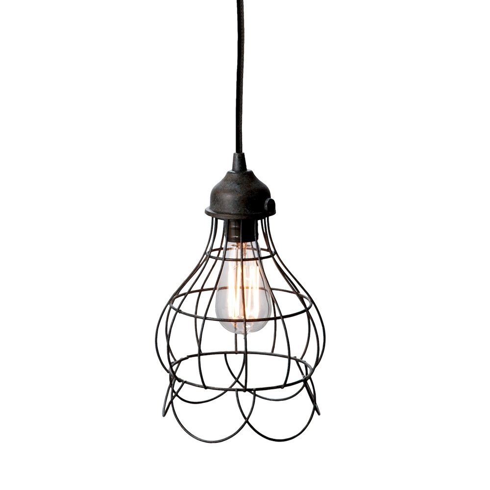 Wire Rose 1-Light Mini Pendant Light in Rustic Carob