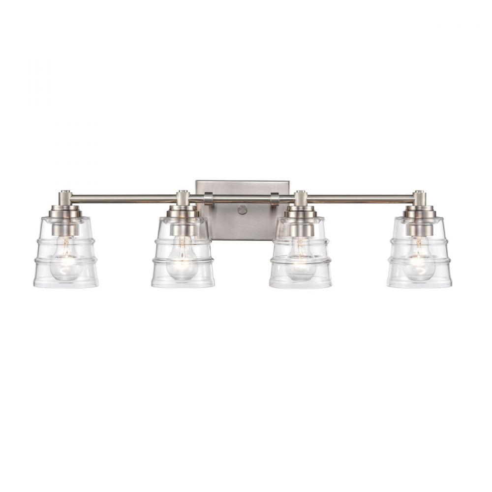 Pulsate 30.25'' Wide 4-Light Vanity Light - Satin Nickel