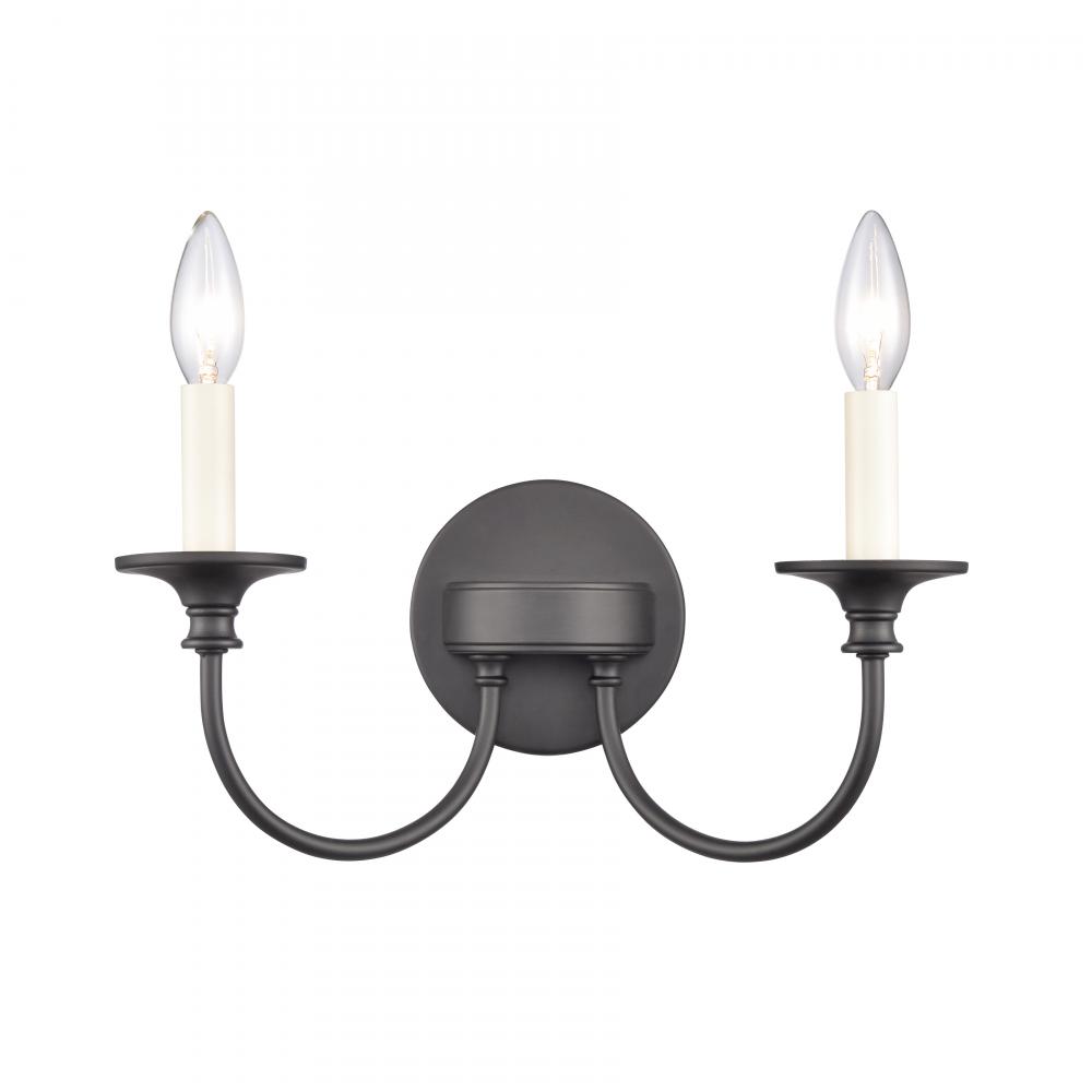 Cecil 14'' Wide 2-Light Vanity Light - Matte Black