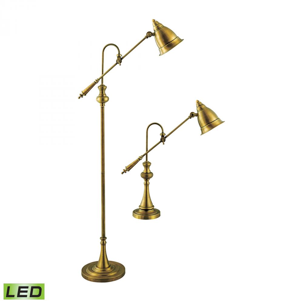 Watson Floor and Table Lamp - Set of 2 Brass - Includes LED Bulbs